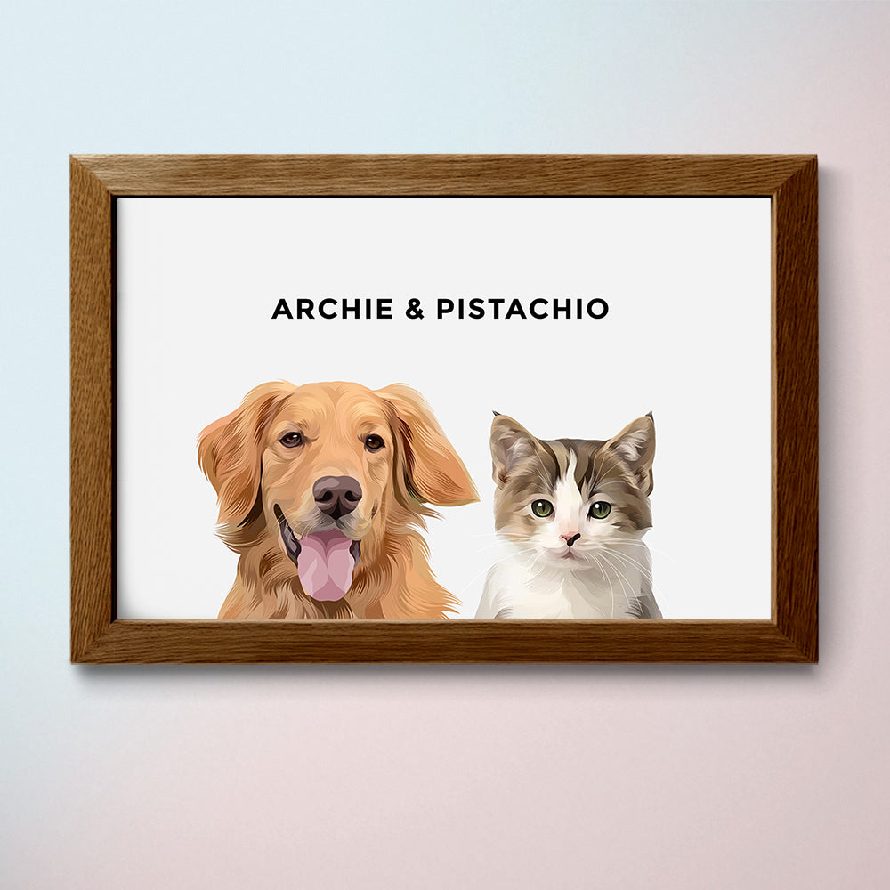 Modern Pet Portrait (2 Pets)