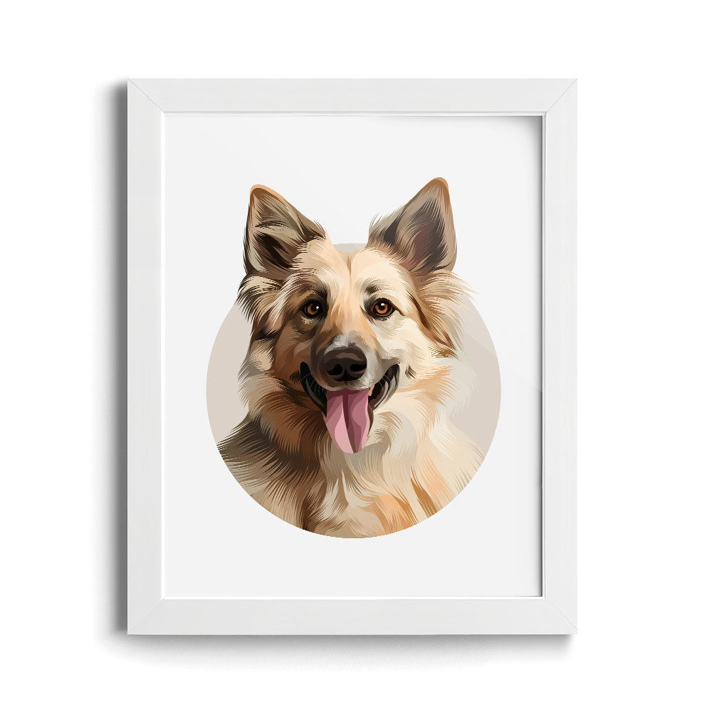 Custom Modern Halo Pet Portrait