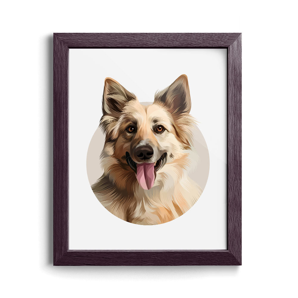 Custom Modern Halo Pet Portrait