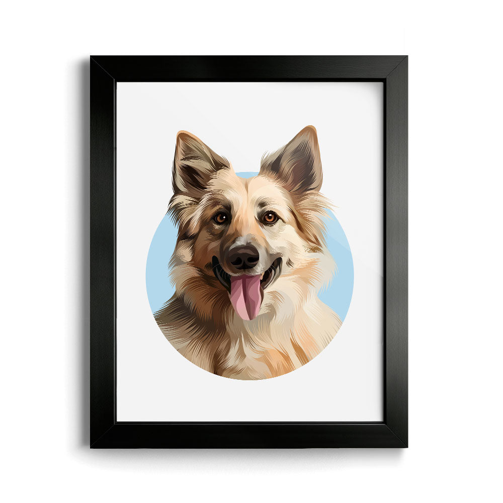 Custom Modern Halo Pet Portrait