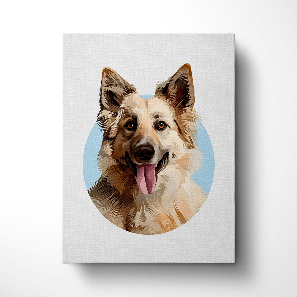 Custom Modern Halo Pet Portrait