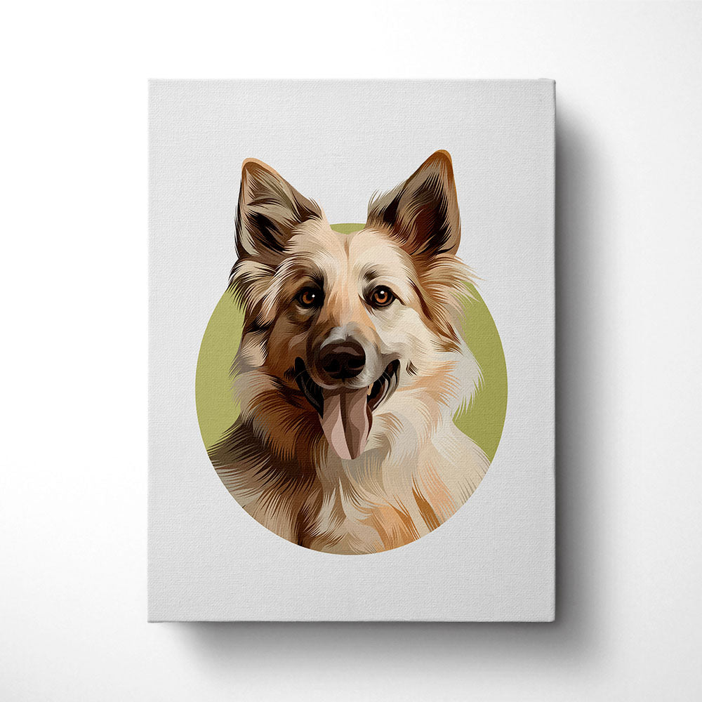 Custom Modern Halo Pet Portrait