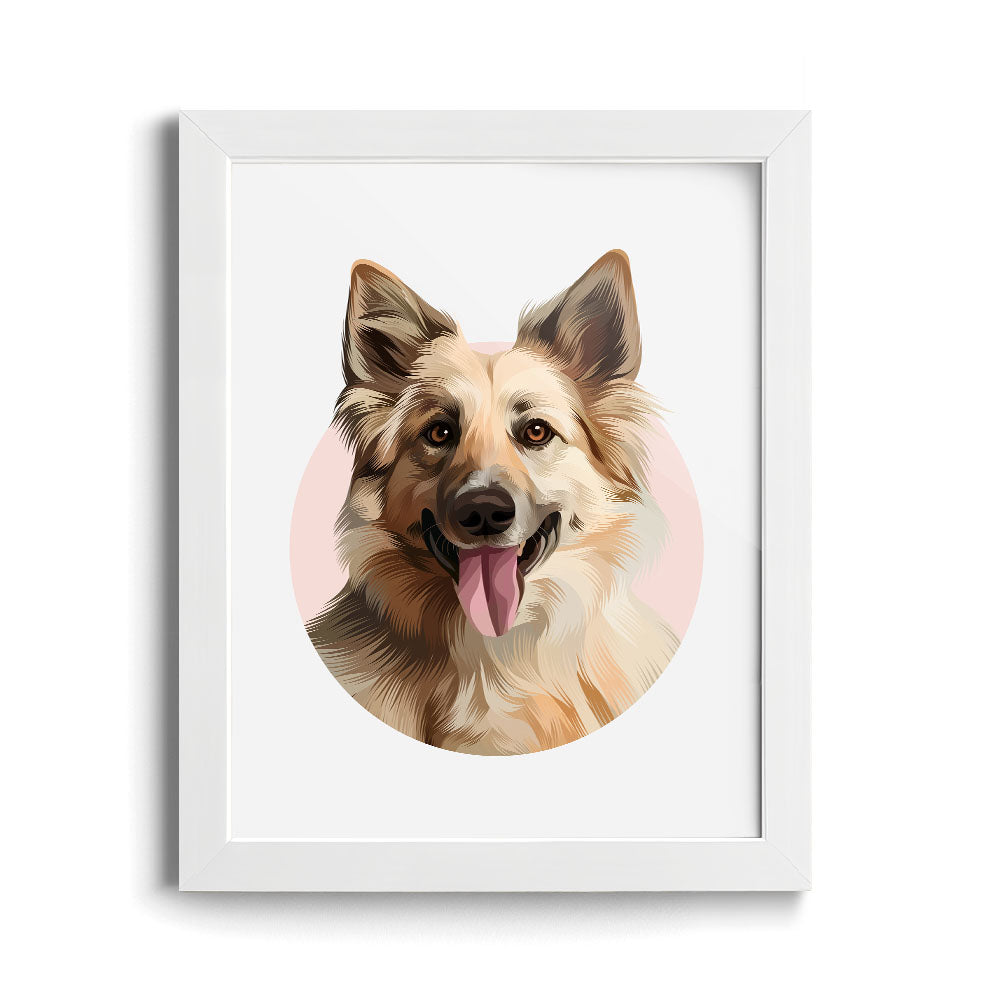 Custom Modern Halo Pet Portrait