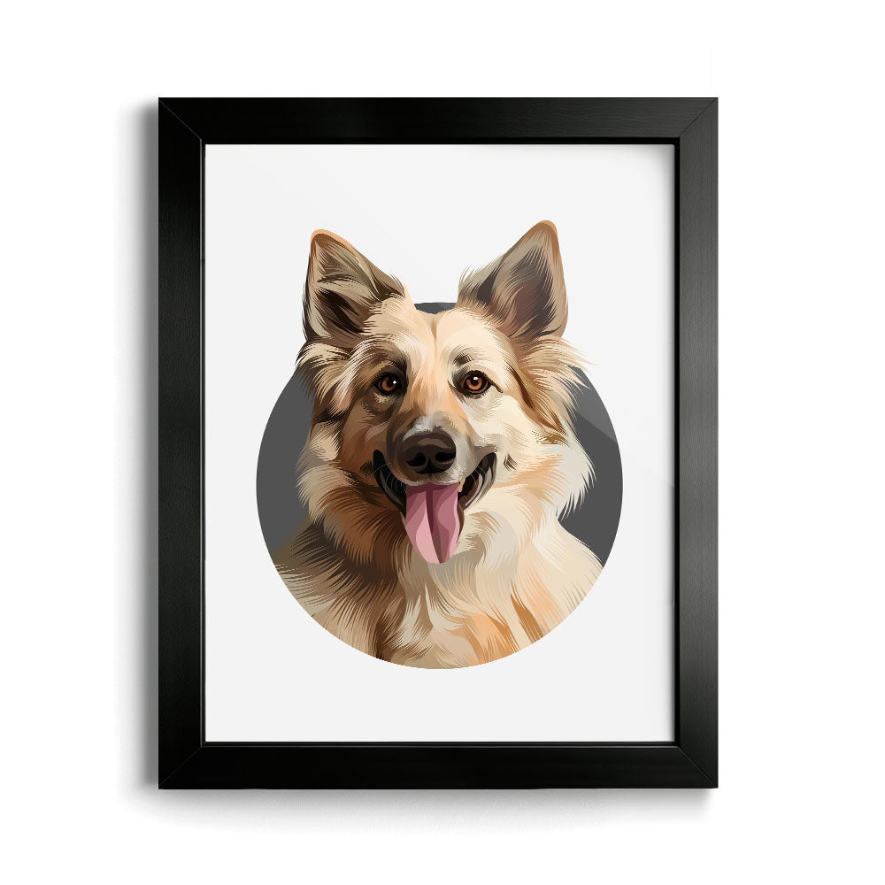 Custom Modern Halo Pet Portrait