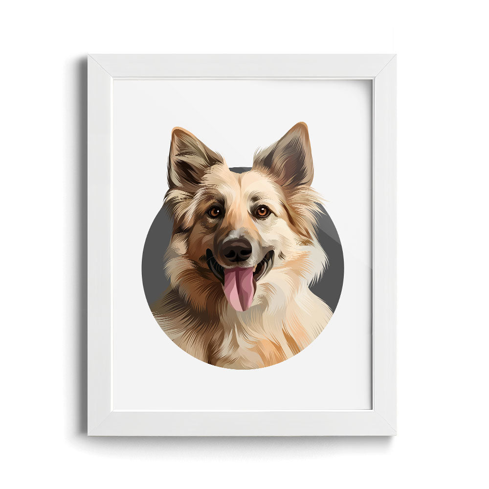 Custom Modern Halo Pet Portrait