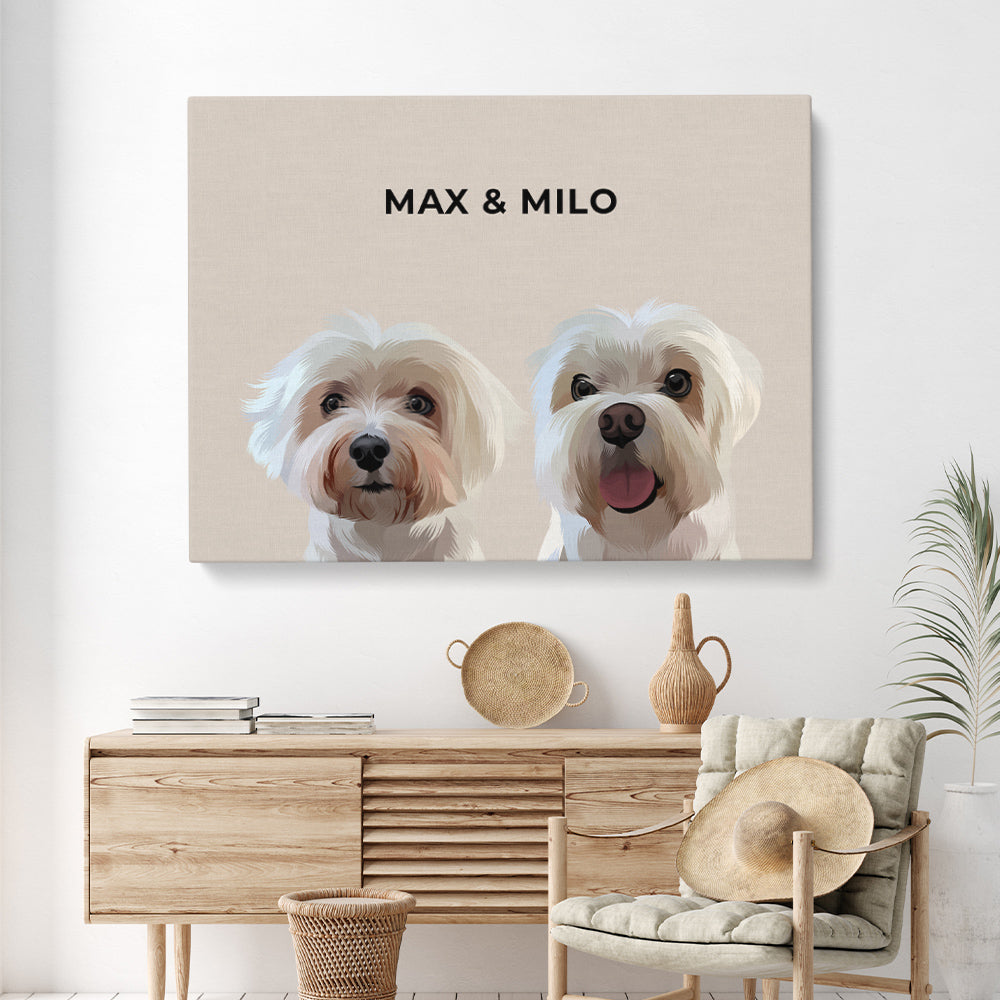 Modern Pet Portrait (2 Pets)