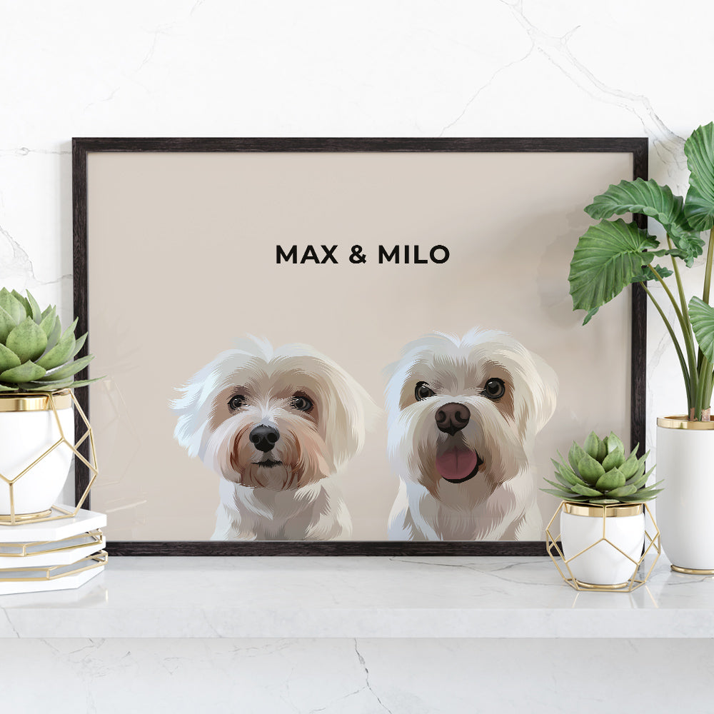 Modern Pet Portrait (2 Pets)