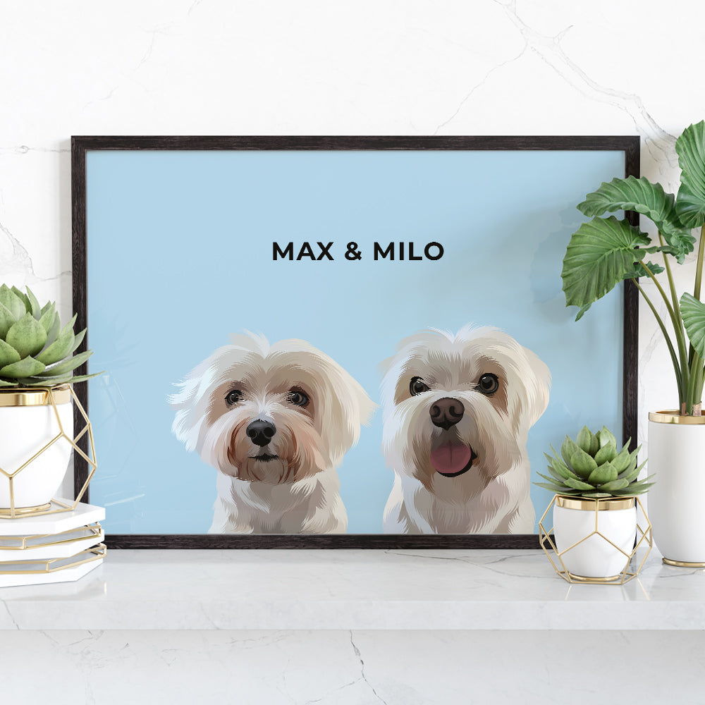 Modern Pet Portrait (2 Pets)