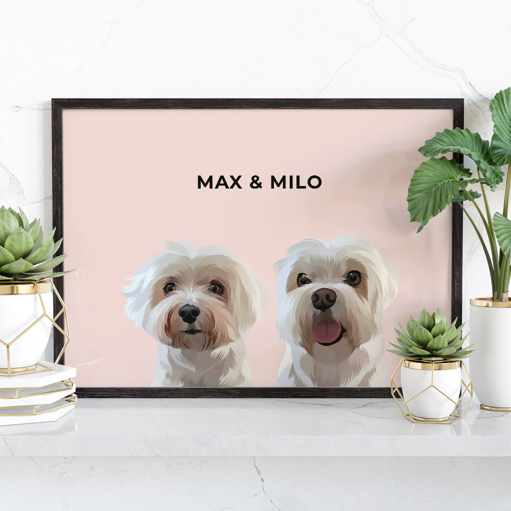 Modern Pet Portrait (2 Pets)
