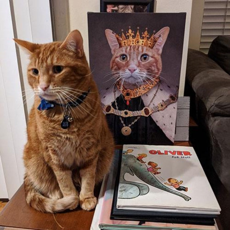 Crowned King Custom Pet Portrait - Pet Portraits
