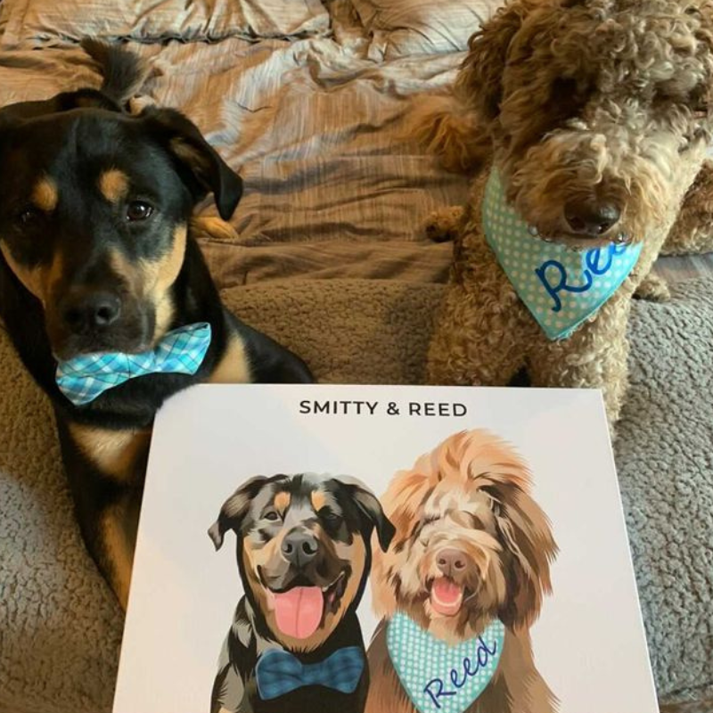 Modern Pet Portrait (2 Pets)