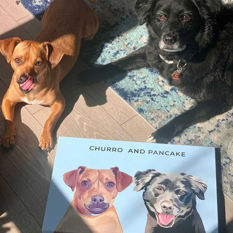 Modern Pet Portrait (2 Pets)