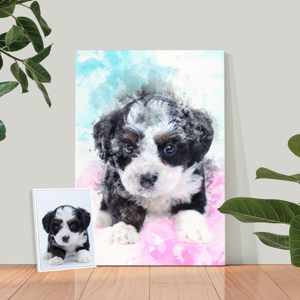 Watercolor Pet Portrait Canvas