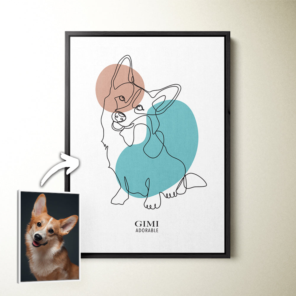 Minimalist Line Art Pet Portrait