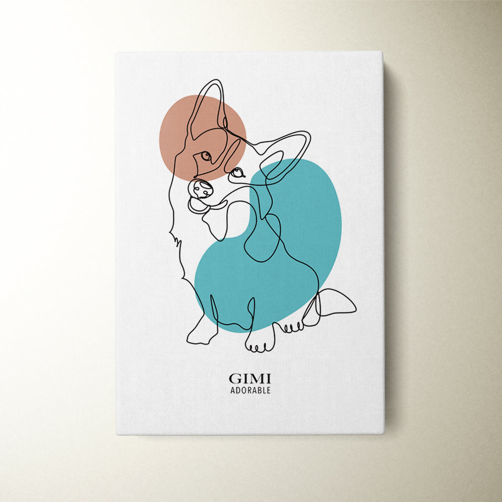 Minimalist Line Art Pet Portrait