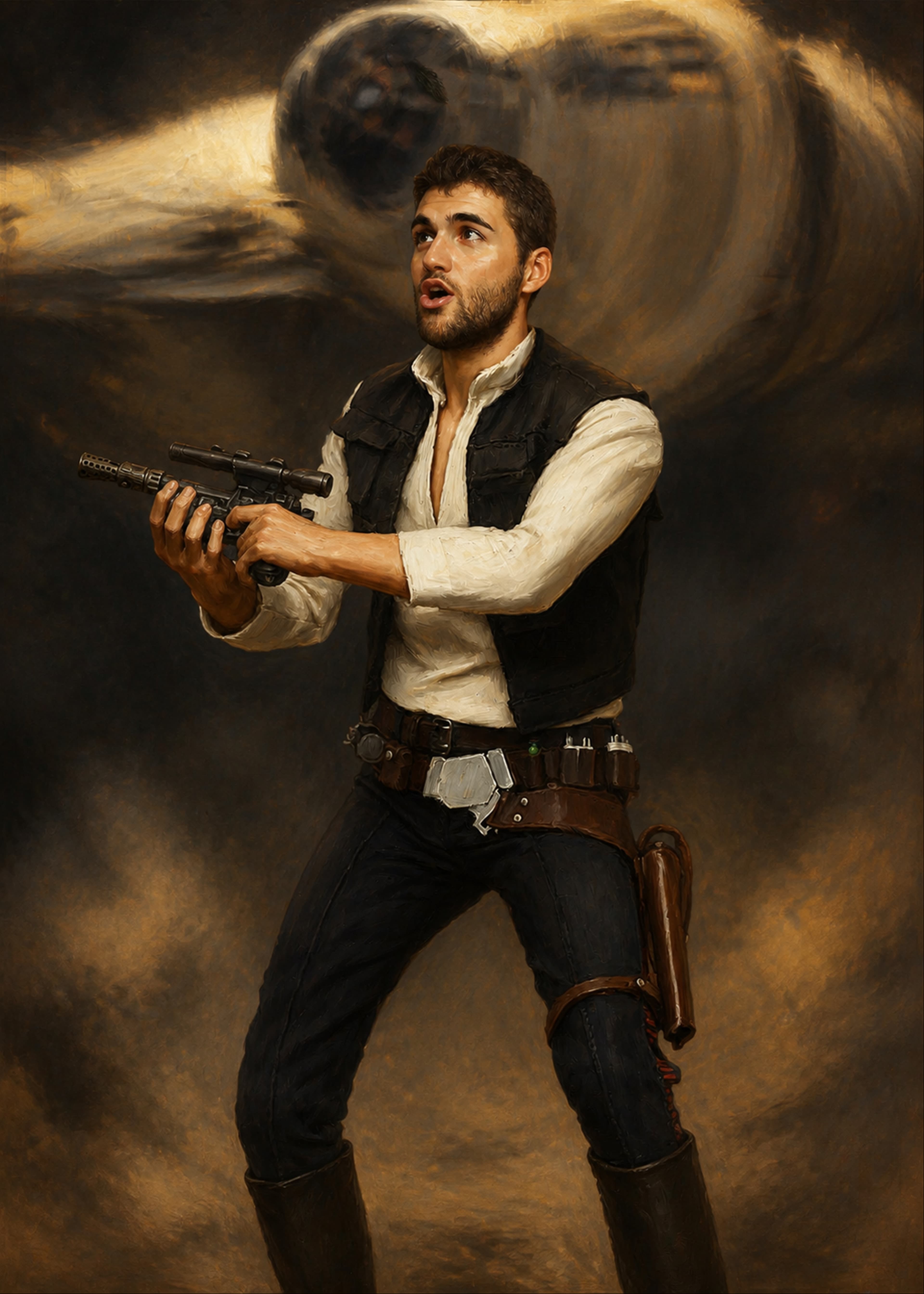 Falcon Pilot personalized human portrait