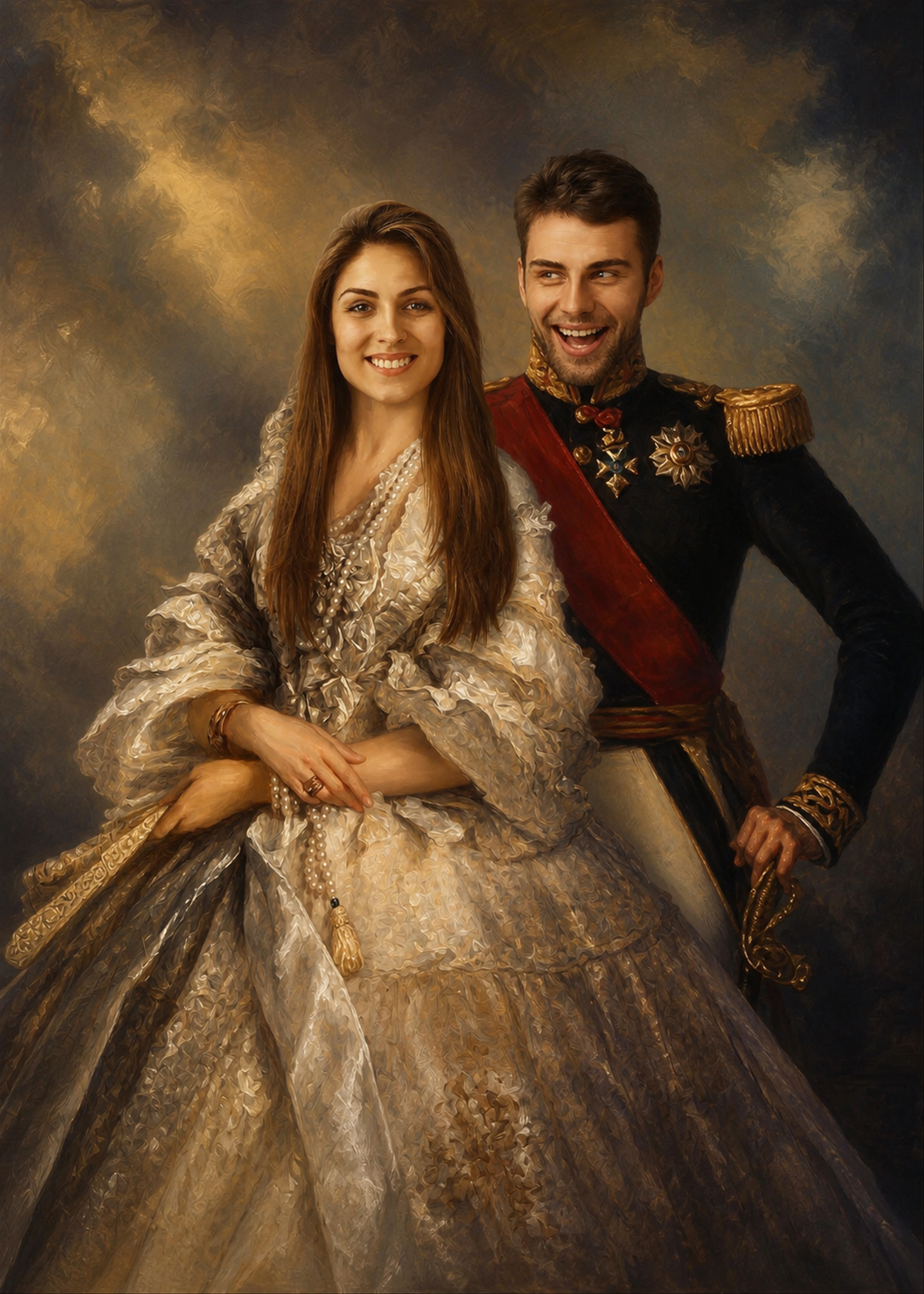 The Prince II & The Empress - Custom Couple Portraits personalized human portrait