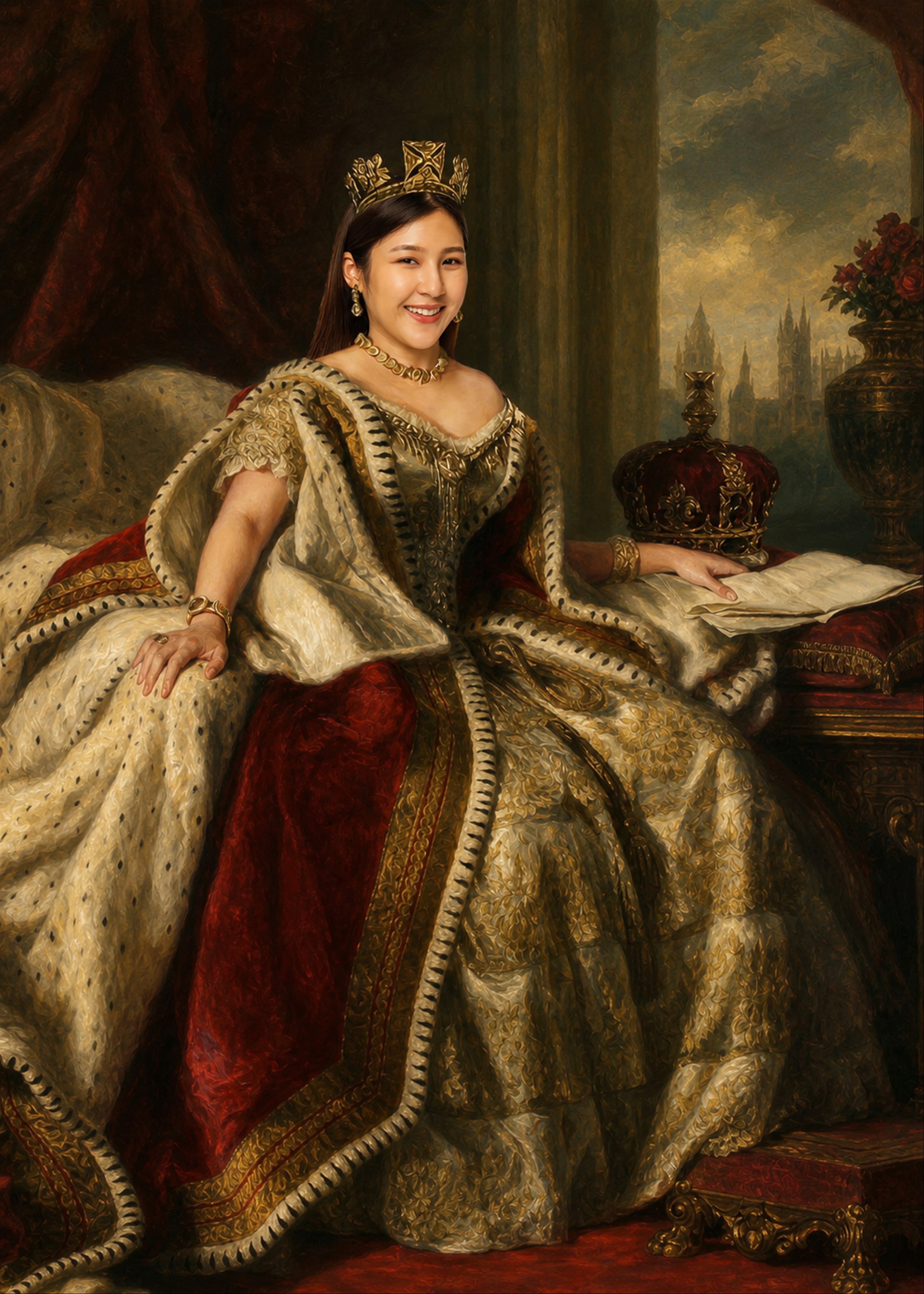 The Queen personalized human portrait