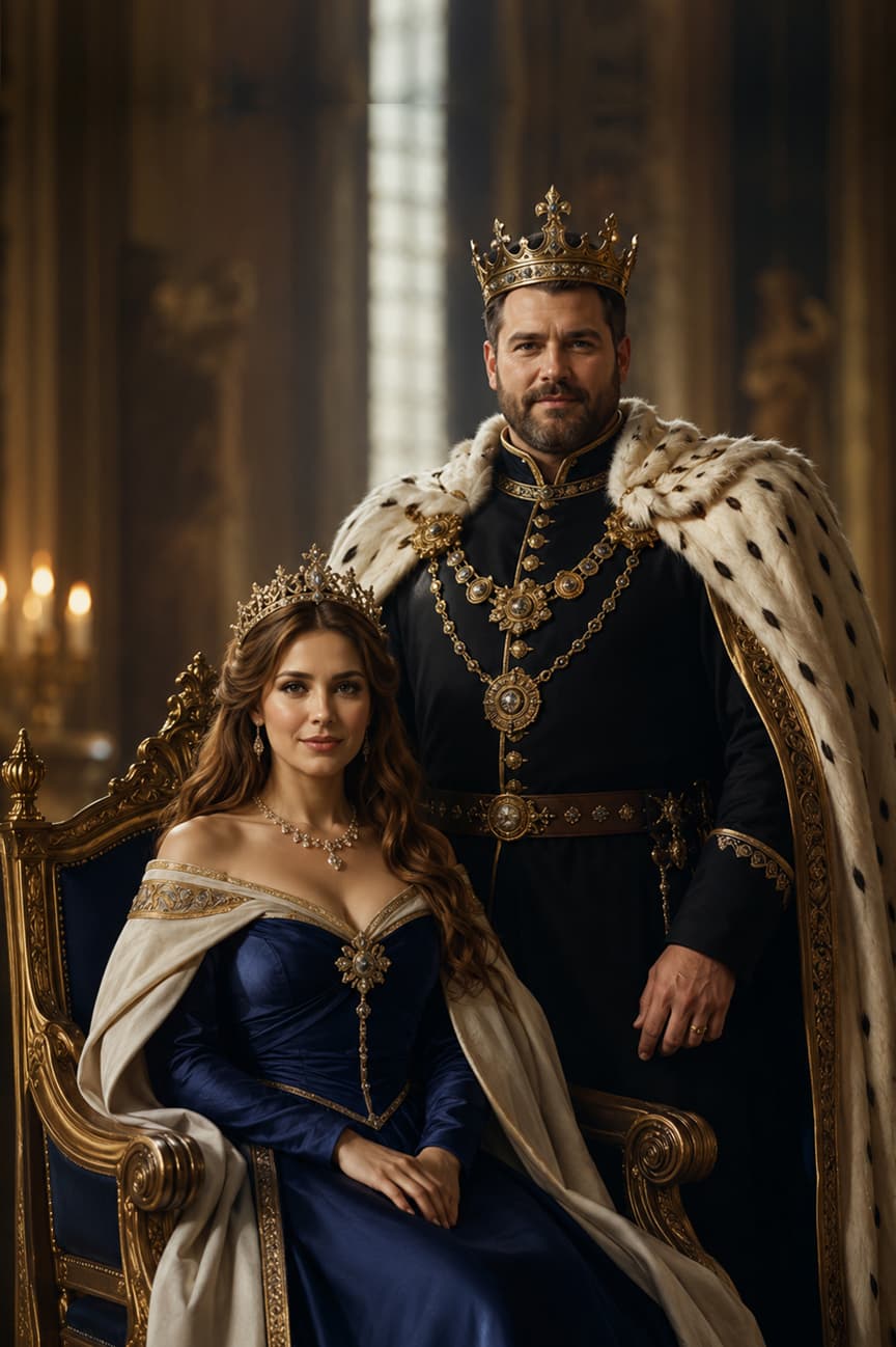 King & Queen personalized human portrait