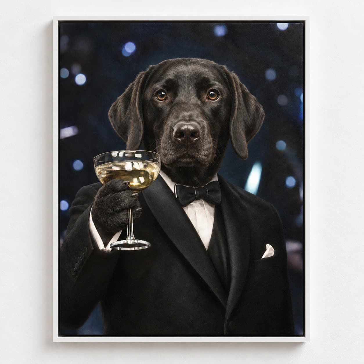 Cheers: white floating frame