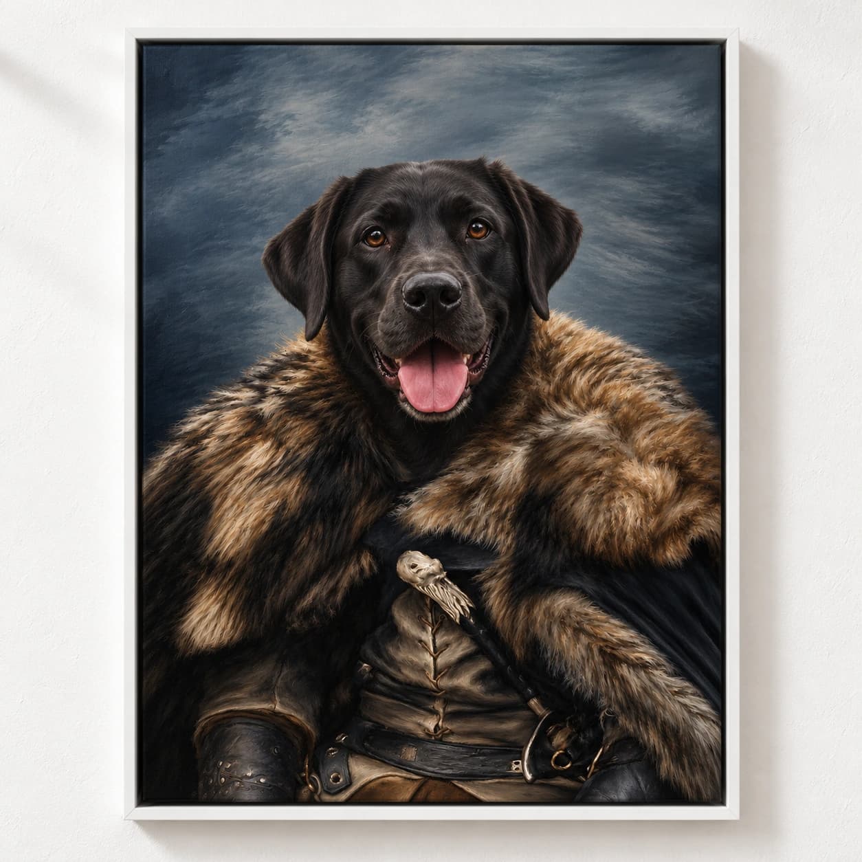 Jon Paw: white floating frame