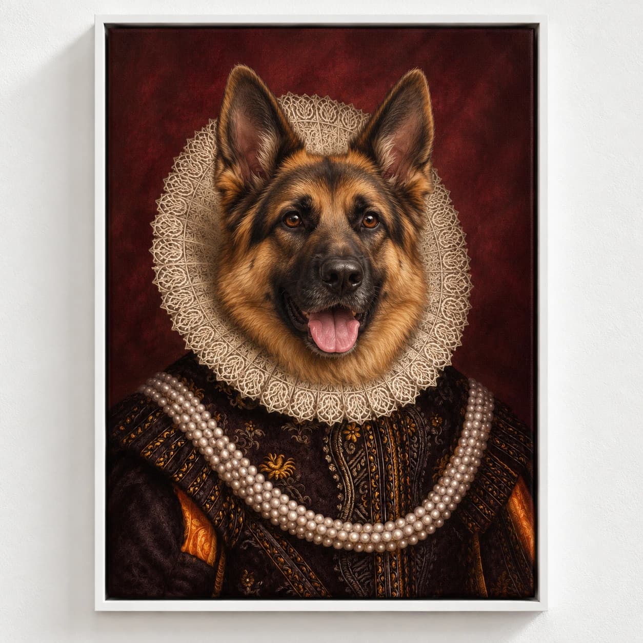 Queen: white floating frame