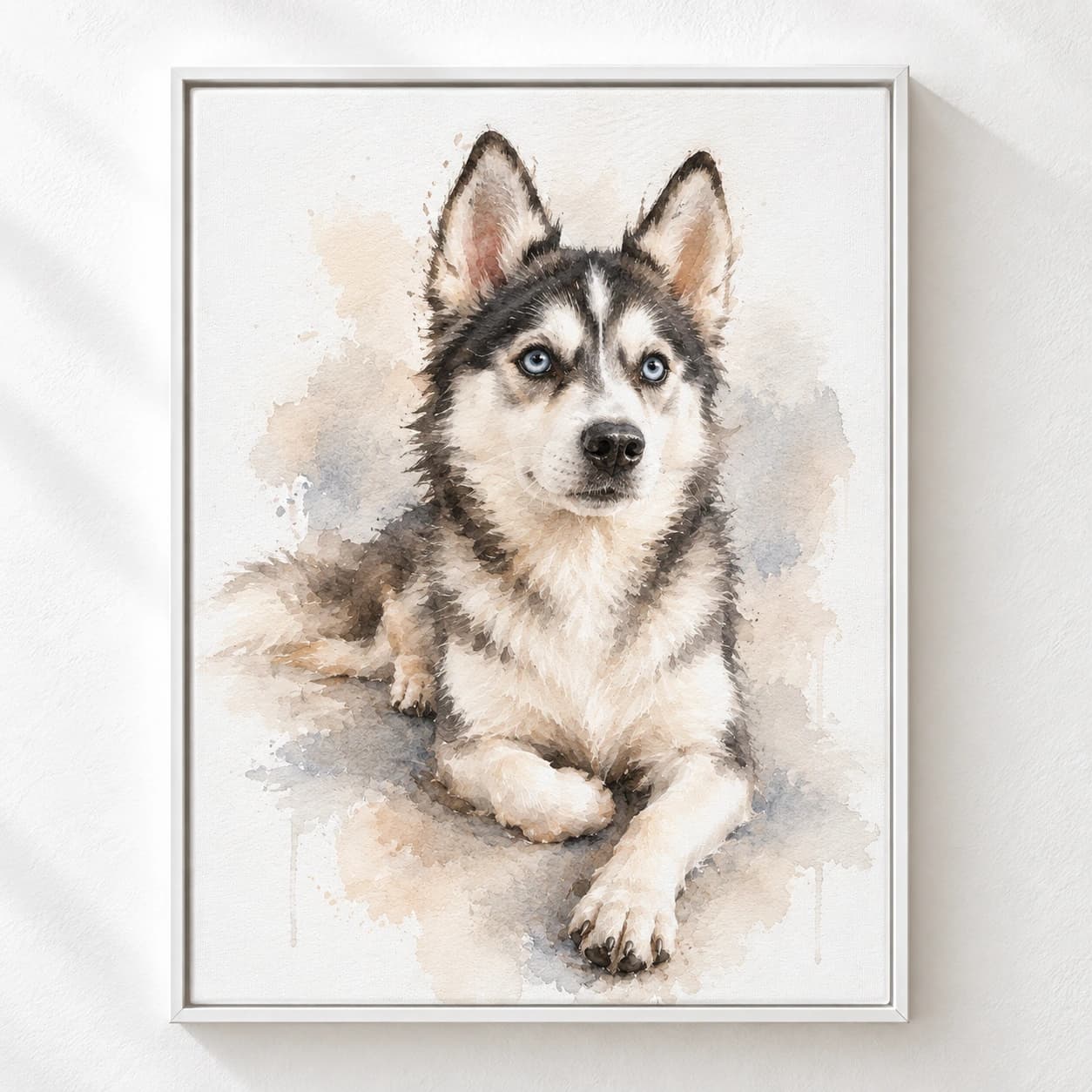 Watercolor: white floating frame