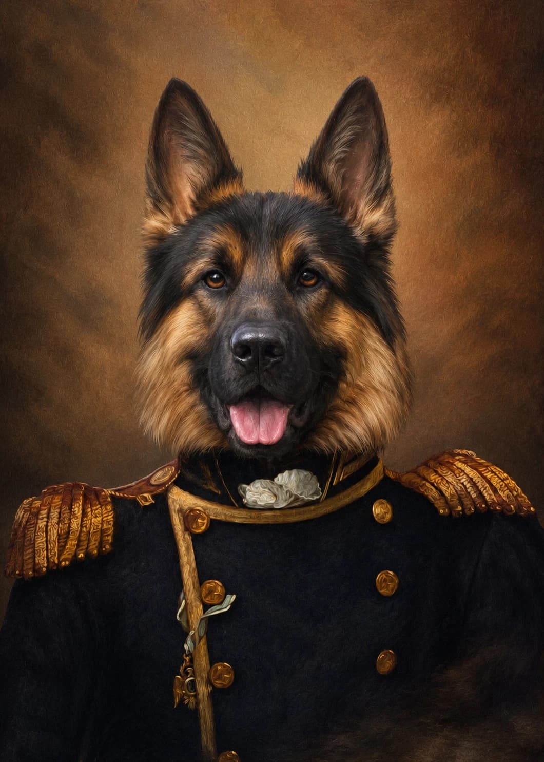 Commander pet portrait style