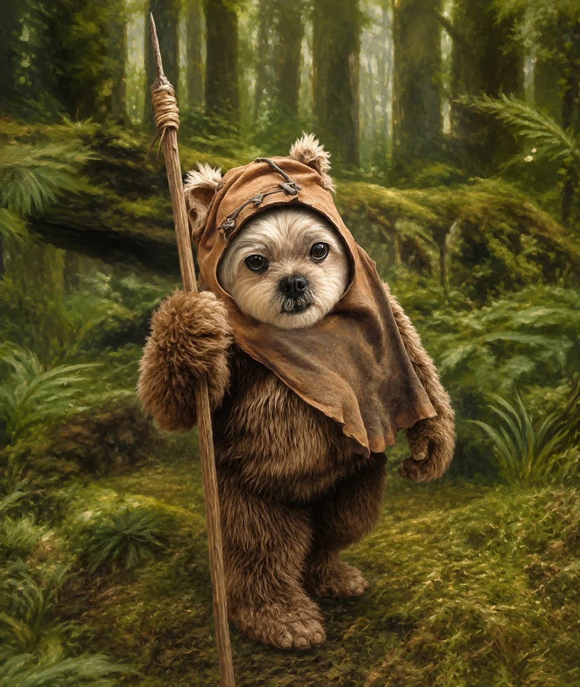 Ewokified pet portrait style