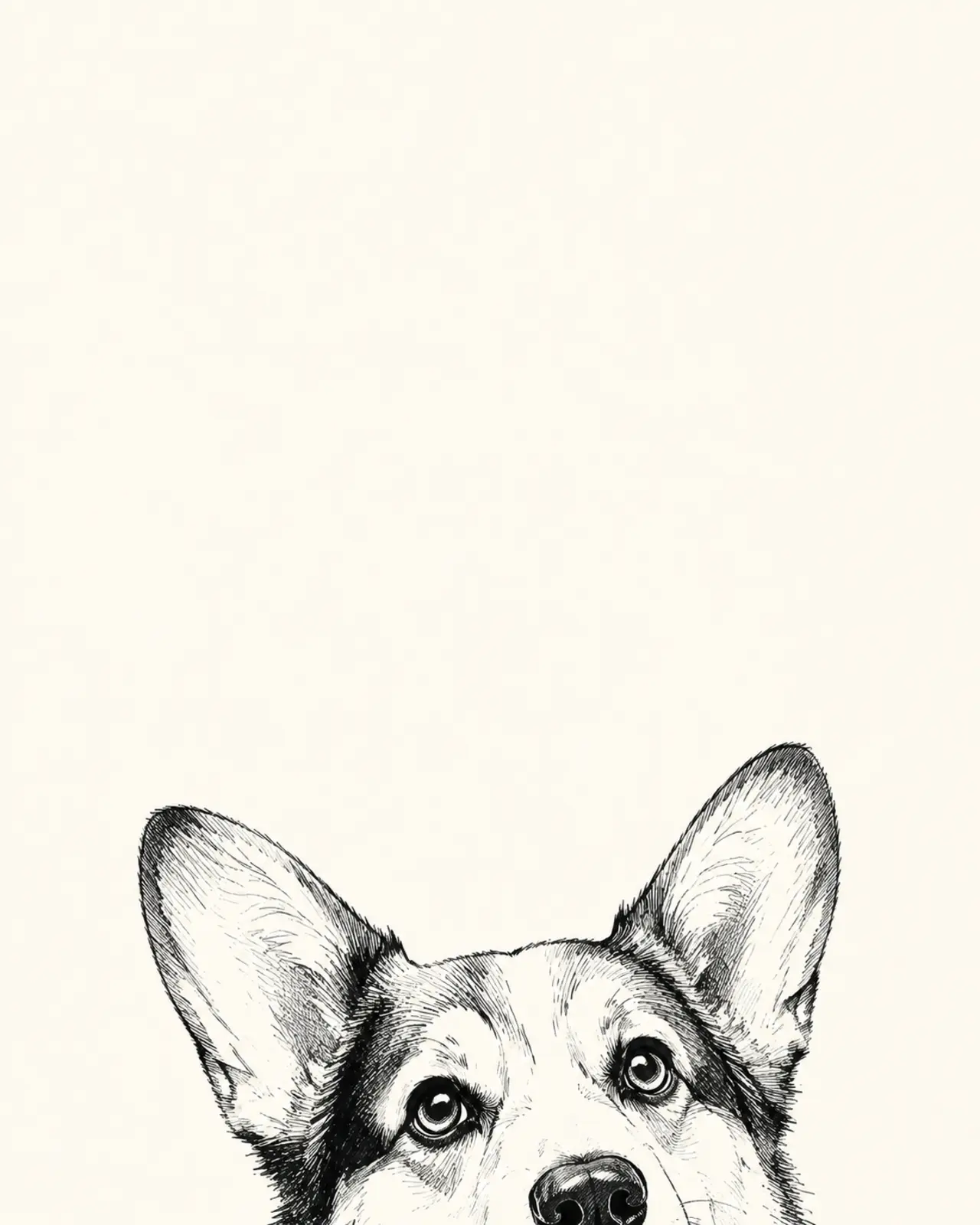 Ink Peek pet portrait style