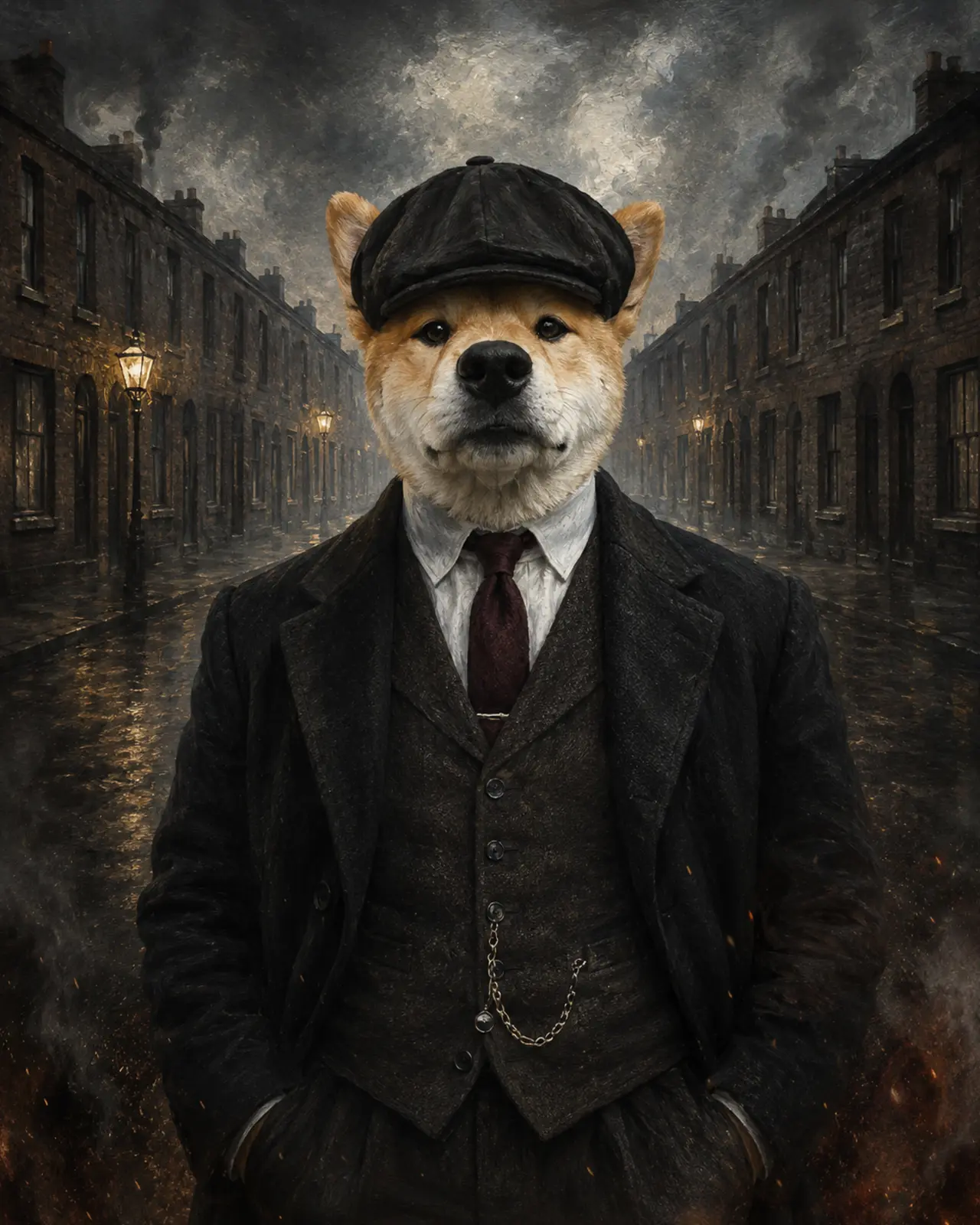 Pawky Blinders pet portrait style