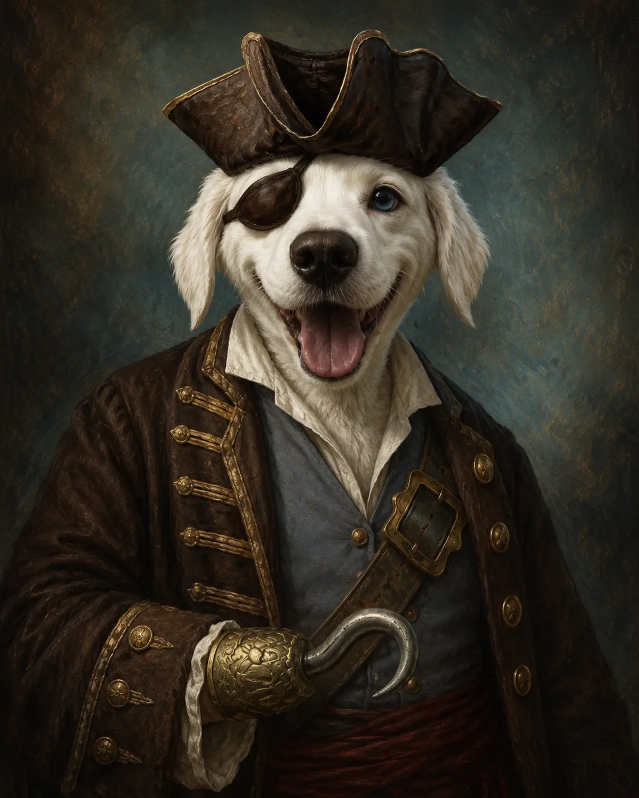 Pirate pet portrait style