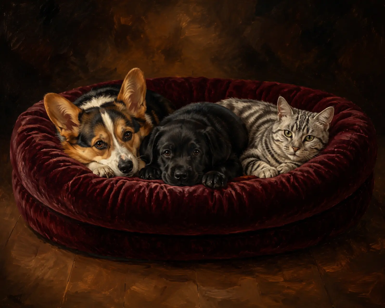 The Pack pet portrait style