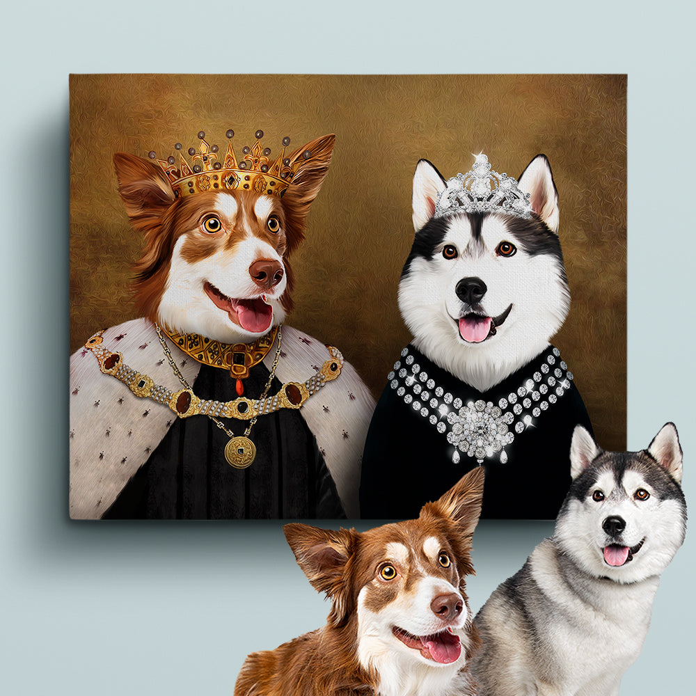 Crowned King & The Lady 2 Pets in 1 Canvas