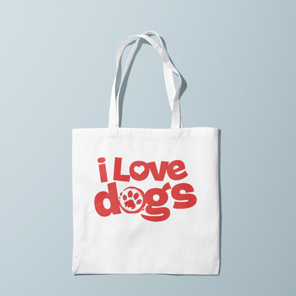 Canvas Tote Bag - I LOVE DOGS