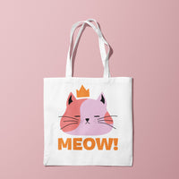 Thumbnail for Canvas Tote Bag - Meow!