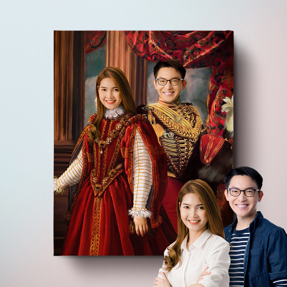 The Noble and The Socialite - Custom Couple Portraits