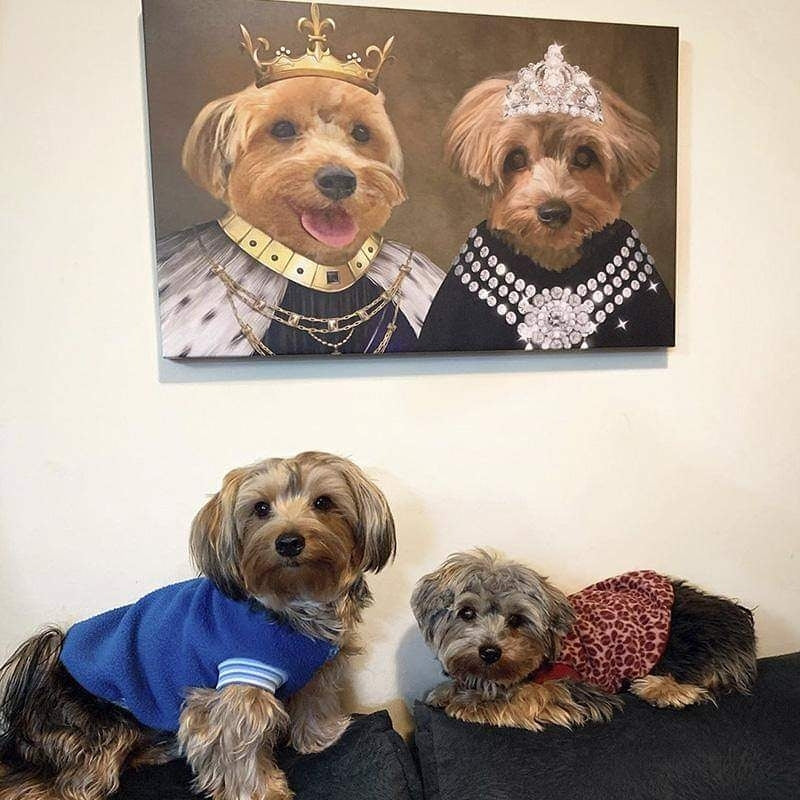 Crowned King & The Lady 2 Pets in 1 Canvas
